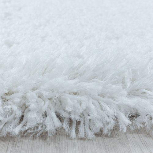 Moelleux - Tapis Cosy Rond à Poils Longs - Blanc 080 X 080 Cm