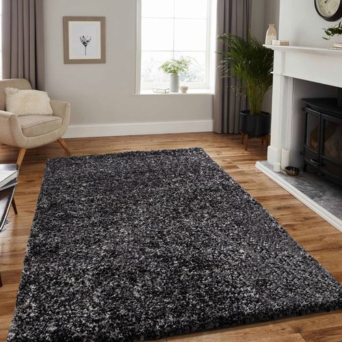 Cosy - Tapis à Poils Longs 30mm - Anthracite Et Gris 060 X 110 Cm