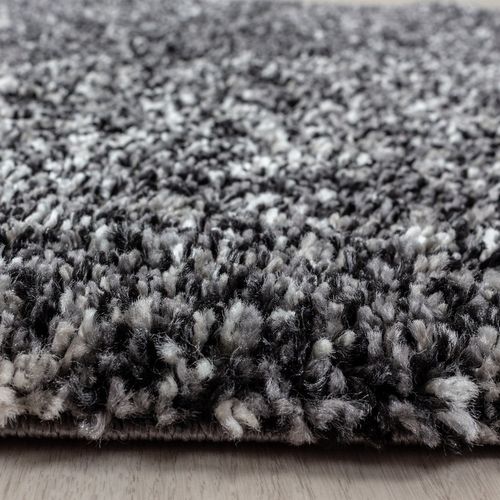 Cosy - Tapis à Poils Longs 30mm - Anthracite Et Gris 060 X 110 Cm