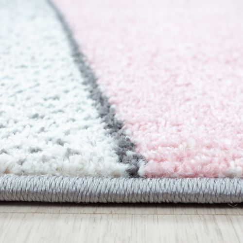 Marbre - Tapis Effet Marbre - Rose Et Gris 160 X 230 Cm