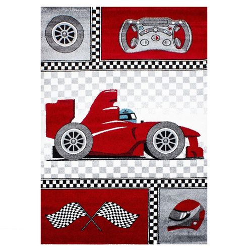 Formule 1 - Tapis D'enfant à Motifs Voitures De Course - Rouge 160 X 230 Cm