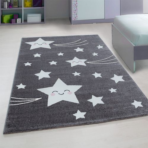 Etoiles - Tapis Enfant - Gris 080 X 150 Cm