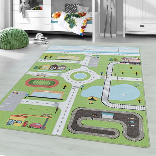 Circuit - Tapis Enfant Lavanle Vert 100 X 150 Cm