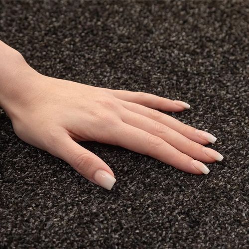 Tapis Rond Uni De Salon Chambre Relax Sobre Et Epuré - Anthracite 120 X 120 Cm