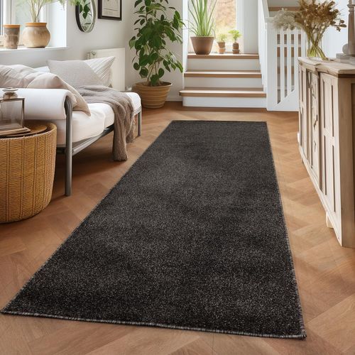 Tapis Uni De Salon Chambre Relax Sobre Et Epuré - Anthracite 160 X 230 Cm