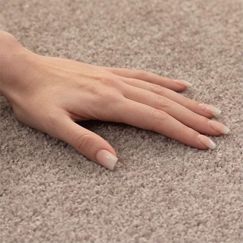 Tapis Rond Uni De Salon Chambre Relax Sobre Et Epuré - Beige 120 X 120 Cm