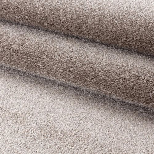 Tapis Rond Uni De Salon Chambre Relax Sobre Et Epuré - Beige 120 X 120 Cm