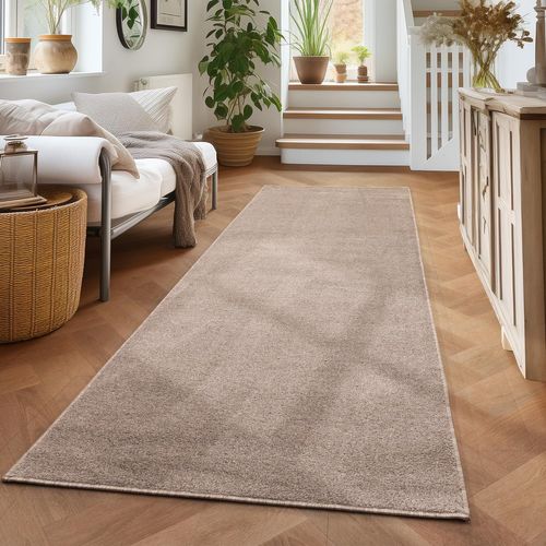 Tapis Uni De Salon Chambre Relax Sobre Et Epuré - Beige 280 X 370 Cm
