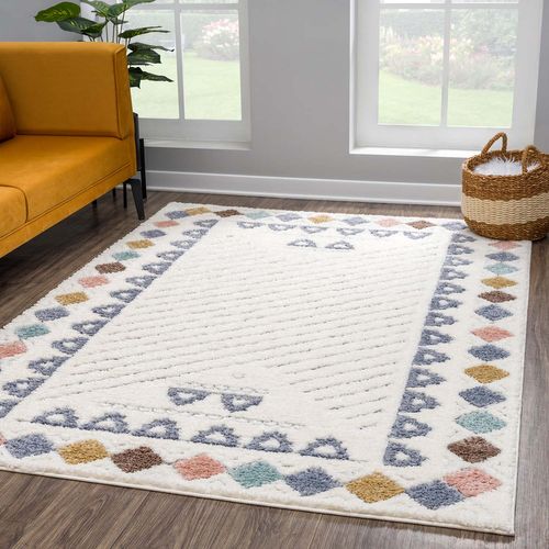 Hippie 04 - Tapis à Poils Longs Et Relief Multicolore 120x170cm