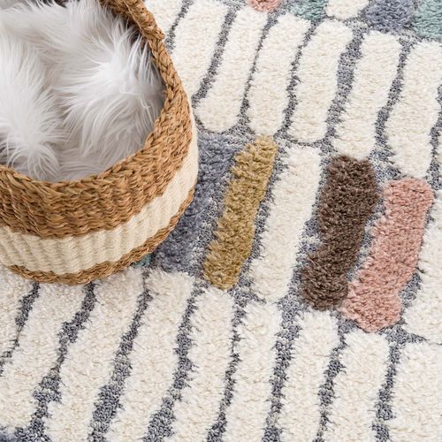 Hippie 03 - Tapis à Poils Longs Et Relief Multicolore 140x200cm