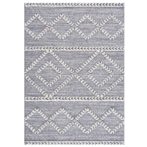 Adam - Tapis à Poils Longs Et Relief Gris 200x290cm