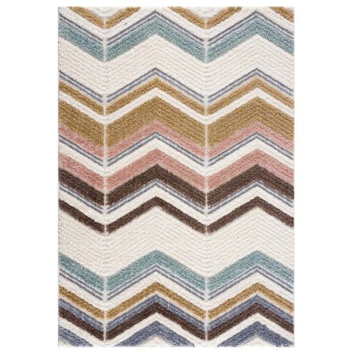 Hippie 01 - Tapis à Poils Longs Et Relief Multicolore 80x150cm