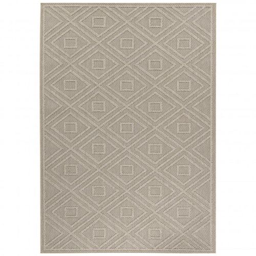 Tapis Effet Jute Naturel à Relief Pavés Beige 080 X 250 Cm