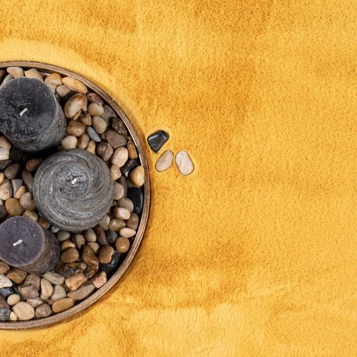 Tapis De Fourrure Velours Jaune Poussin 80x150cm