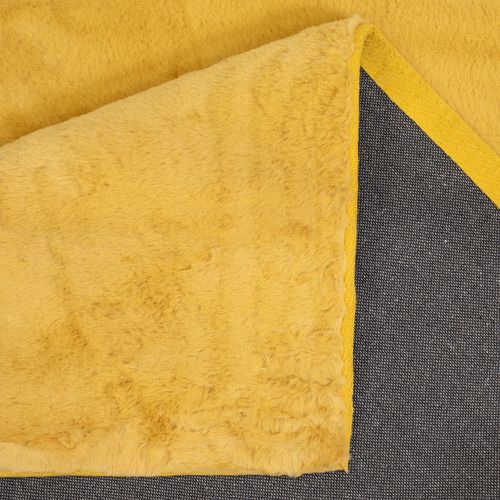 Tapis De Fourrure Velours Jaune Poussin 80x150cm