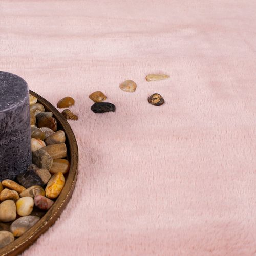 Tapis De Fourrure Velours Rose Poudré 200x290cm