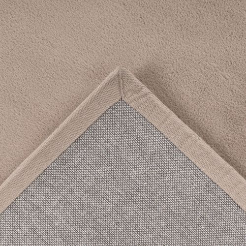 Tapis De Fourrure Velours Beige Taupe 120x170cm