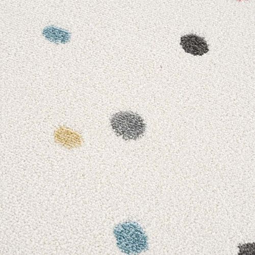 Tapis Rond Pour Chambre D'enfant Crème Motifs Terrazzo 160x160cm