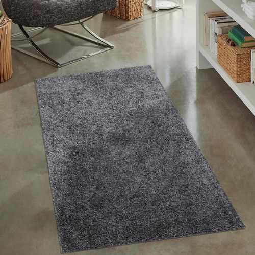 Tapis à Poils Longs Softy Gris Foncé 230x320cm