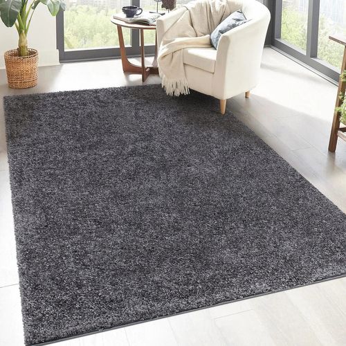 Tapis à Poils Longs Softy Gris Foncé 230x320cm