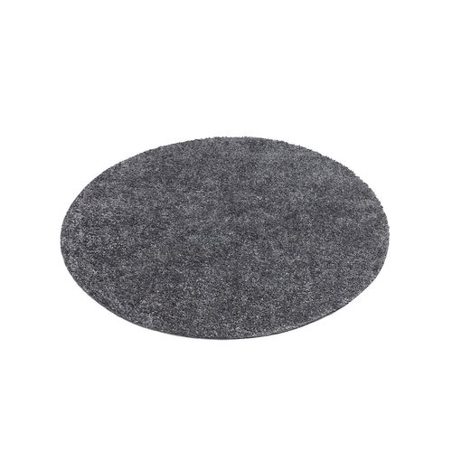 Tapis à Poils Longs Rond Softy Gris Foncé 80x80cm