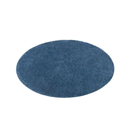 Tapis à Poils Longs Rond Softy Bleu 200x200cm