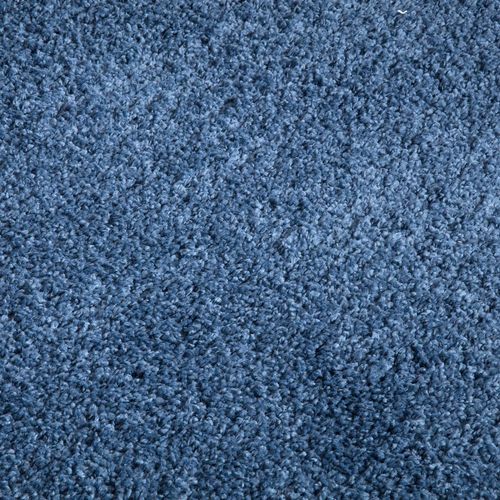 Tapis à Poils Longs Rond Softy Bleu 80x80cm