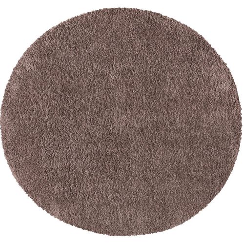 Tapis à Poils Longs Rond Softy Mocca 160x160cm