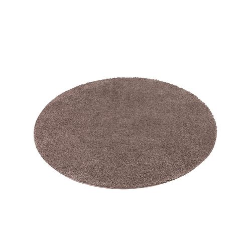 Tapis à Poils Longs Rond Softy Mocca 80x80cm