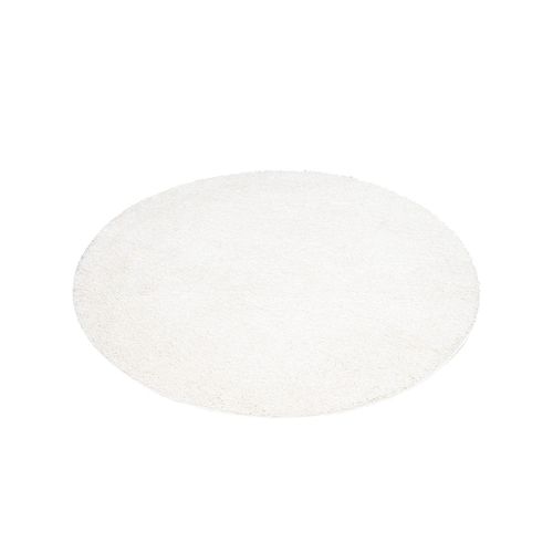 Tapis à Poils Longs Rond Softy Crème 80x80cm