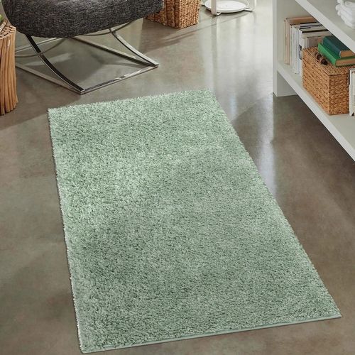 Tapis à Poils Longs Softy Vert Amande 200x200cm