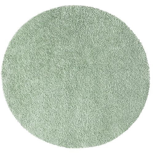 Tapis à Poils Longs Rond Softy Vert Amande 200x200cm