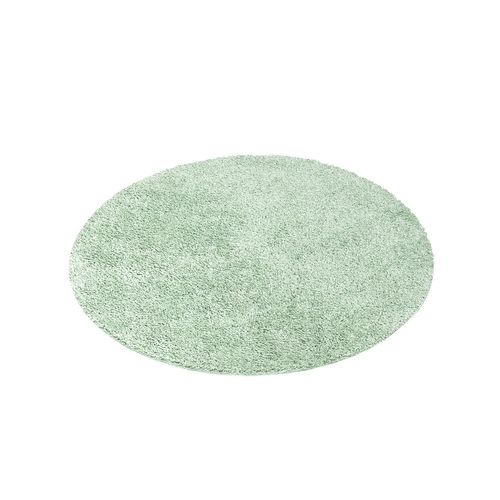 Tapis à Poils Longs Rond Softy Vert Amande 200x200cm
