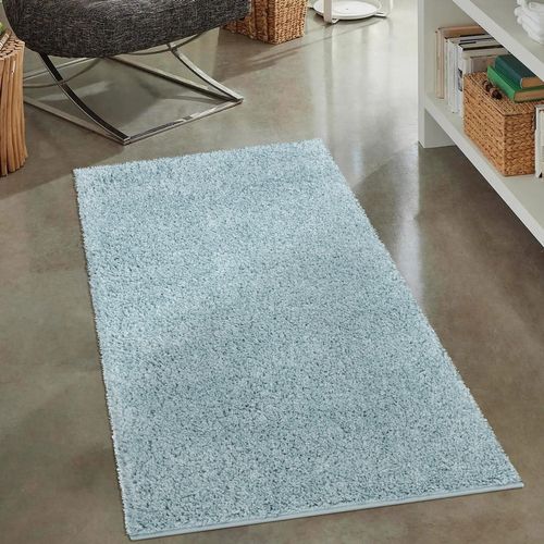 Tapis à Poils Longs Softy Bleu Azur 200x290cm