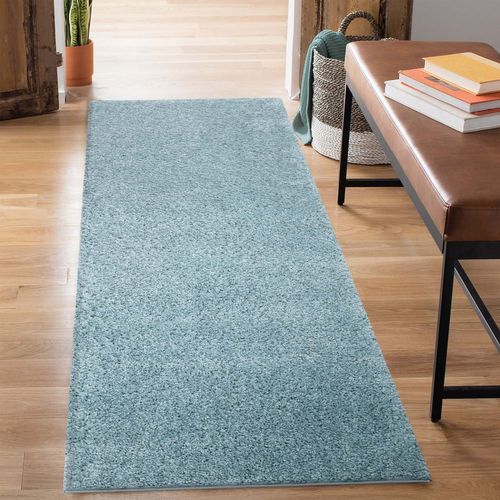 Tapis à Poils Longs Softy Bleu Azur 200x290cm