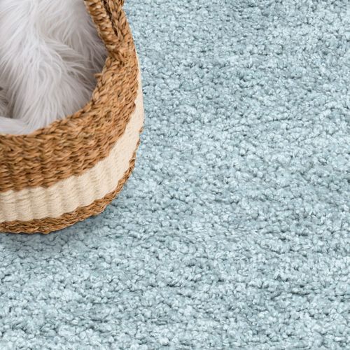Tapis à Poils Longs Softy Bleu Azur 200x290cm