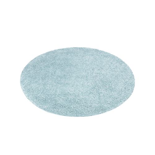 Tapis à Poils Longs Rond Softy Bleu Azur 120x120cm