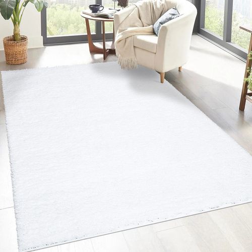 Tapis à Poils Longs Softy Blanc Neige 160x230cm