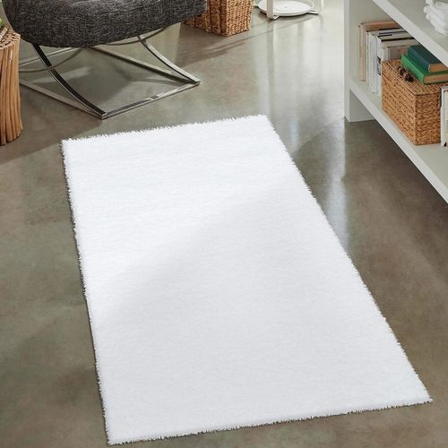 Tapis à Poils Longs Softy Blanc Neige 80x150cm