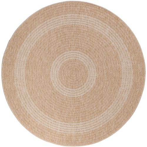 Tapis Rond Naturel Aspect Jute Beige Crème 160x160cm