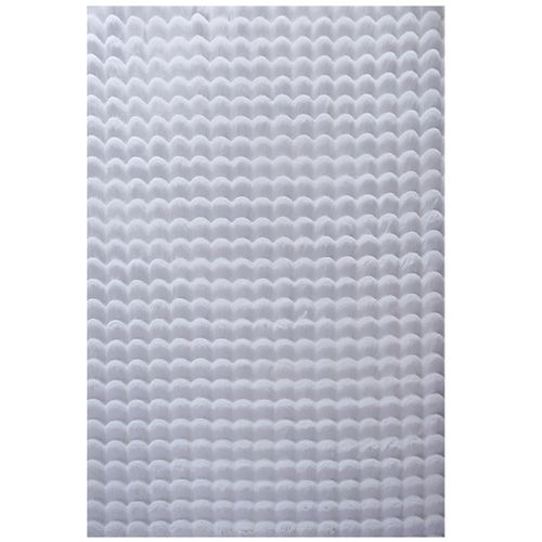 Tapis De Fourrure à Relief Argent 200x290cm