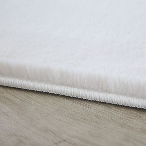 Tapis Fausse Fourrure Toucher Doux Crème 200x290cm