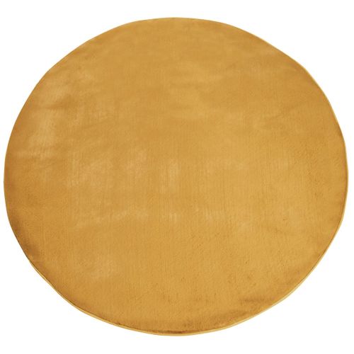 Tapis De Fourrure Rond Velours Ambre 160x160cm