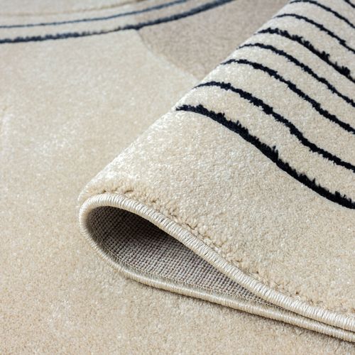 Tapis Bohème Abstrait Beige Et Ocre 80x300cm