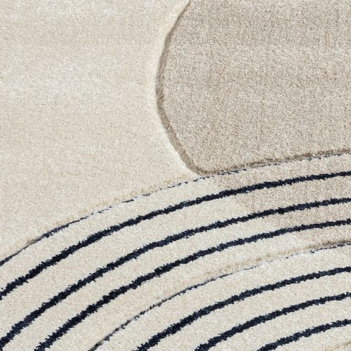 Tapis Bohème Abstrait Beige Et Ocre 80x300cm