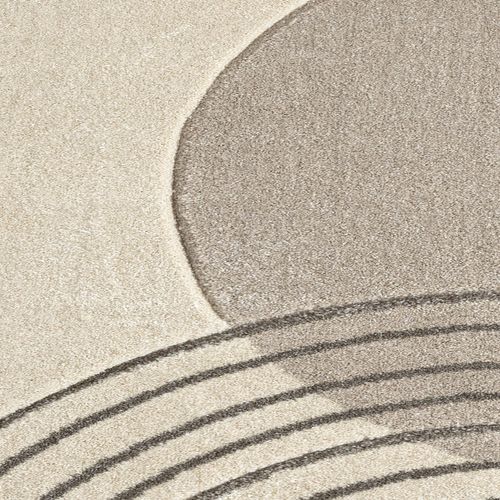 Tapis Bohème Abstrait Beige Et Crème 140x200cm