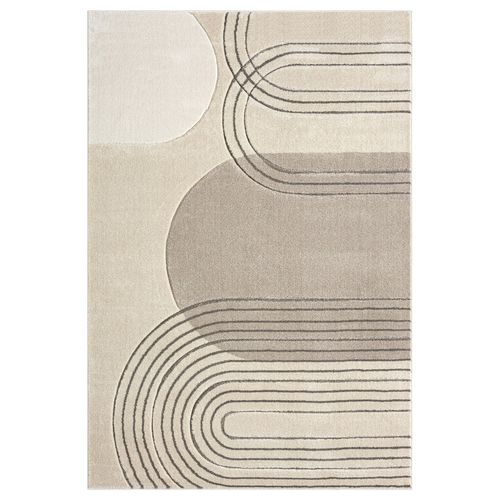 Tapis Bohème Abstrait Beige Et Crème 120x170cm