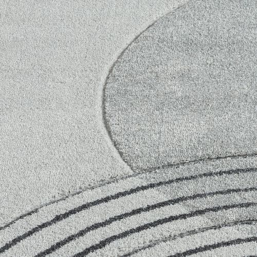 Tapis Bohème Abstrait Gris Et Crème 140x200cm