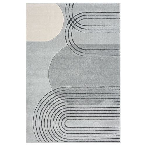 Tapis Bohème Abstrait Gris Et Crème 140x200cm