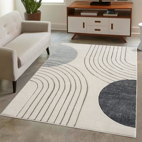 Tapis Bohème Chic Crème Et Gris 200x290cm